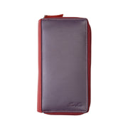 Portefeuille femme en cuir véritable violet Ina, protection RFID