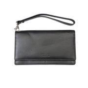 Portefeuille femme en cuir véritable noir Chiara, protection Rfid