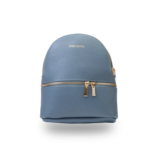 Damenrucksack aus echtem Leder in Blau Teen Spirit