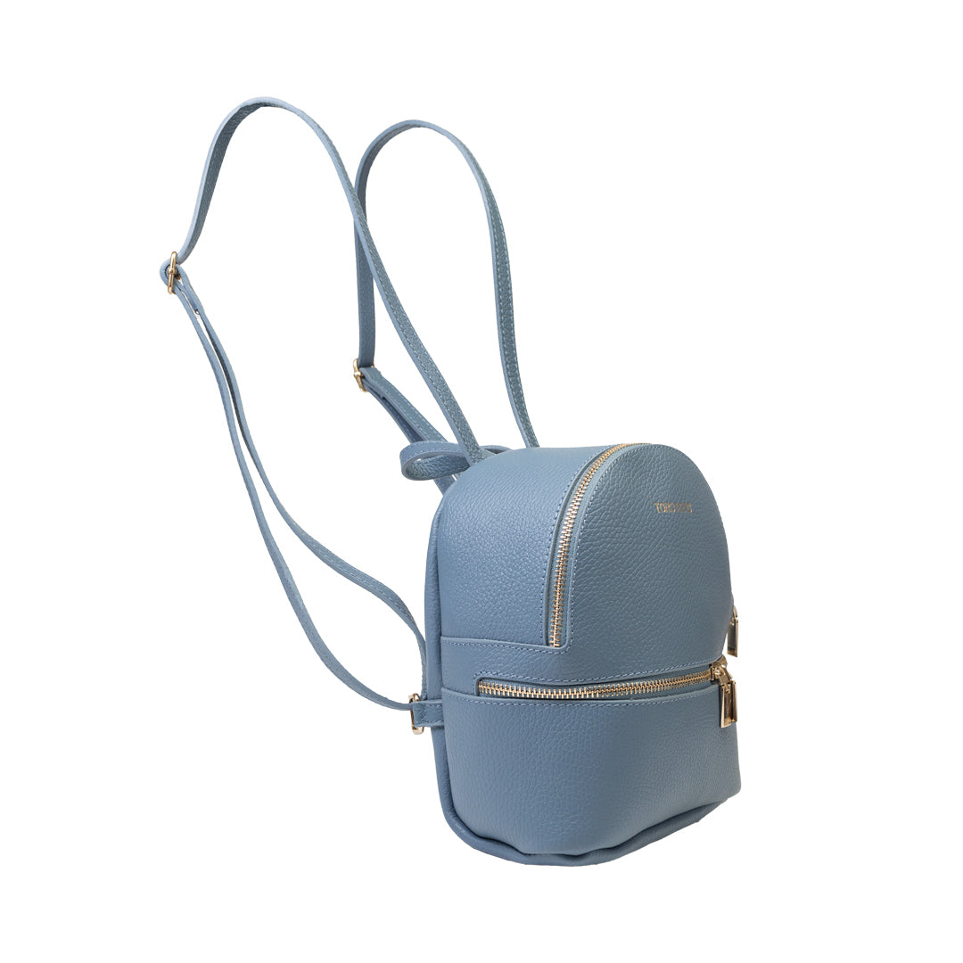 Mochila de piel natural azul Teen Spirit para mujer