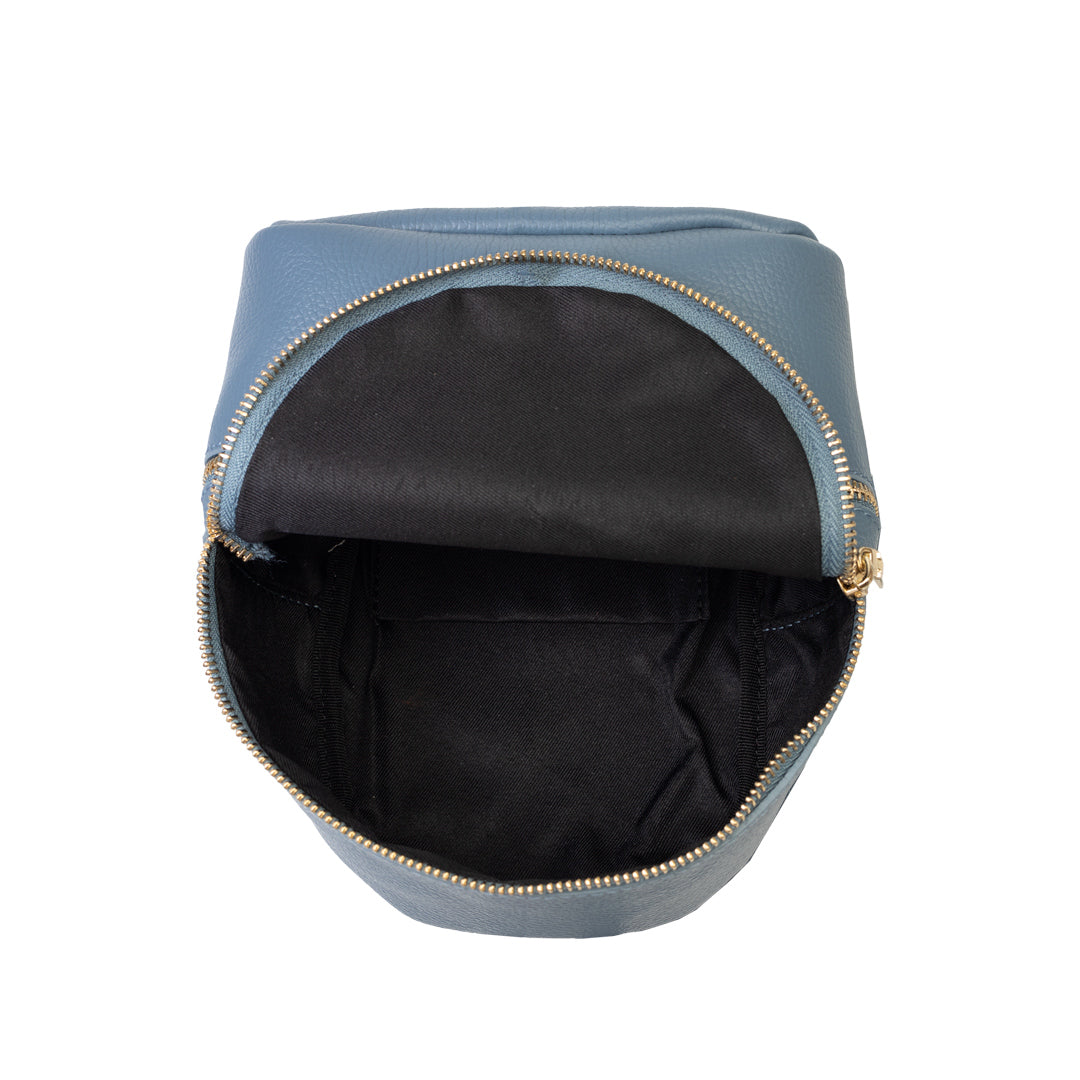 Mochila de piel natural azul Teen Spirit para mujer