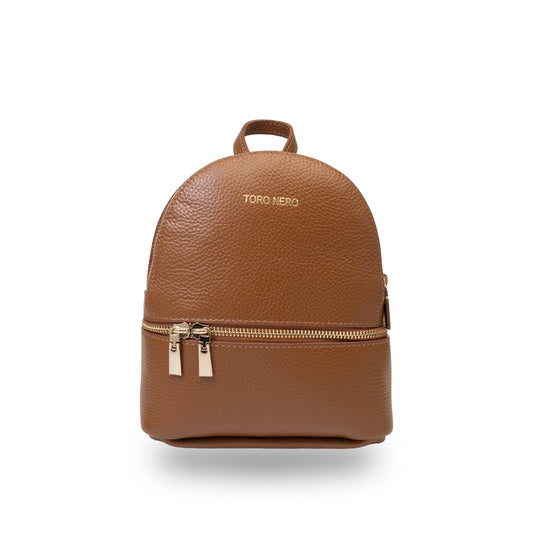 Sac à dos femme en cuir véritable marron Teen Spirit