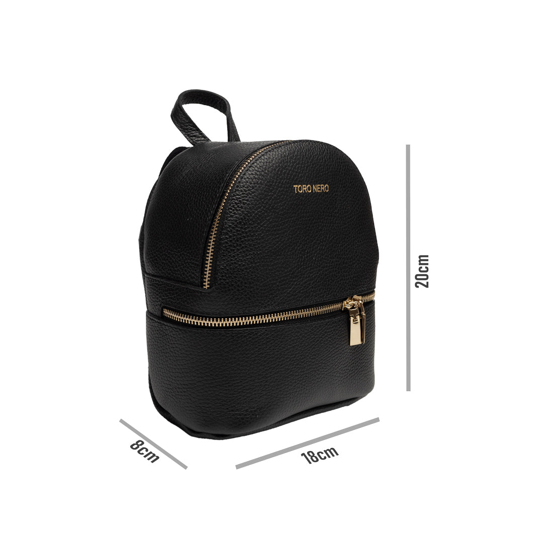 Sac à dos pour femme en cuir véritable noir Teen Spirit