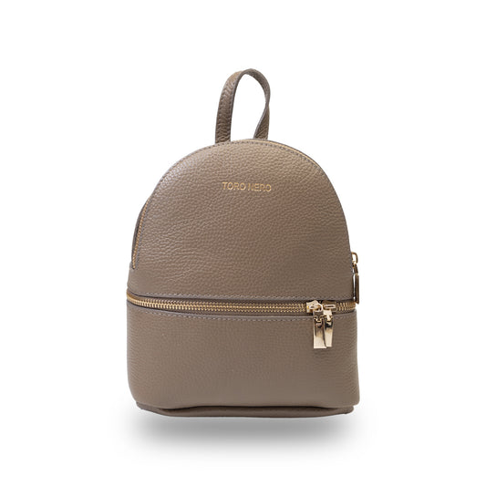 Damenrucksack aus echtem Leder Taupe Teen Spirit
