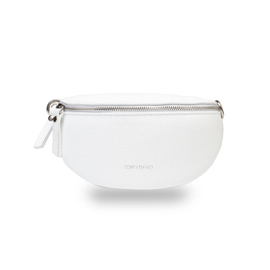 Women's white genuine leather bag Waist Glam