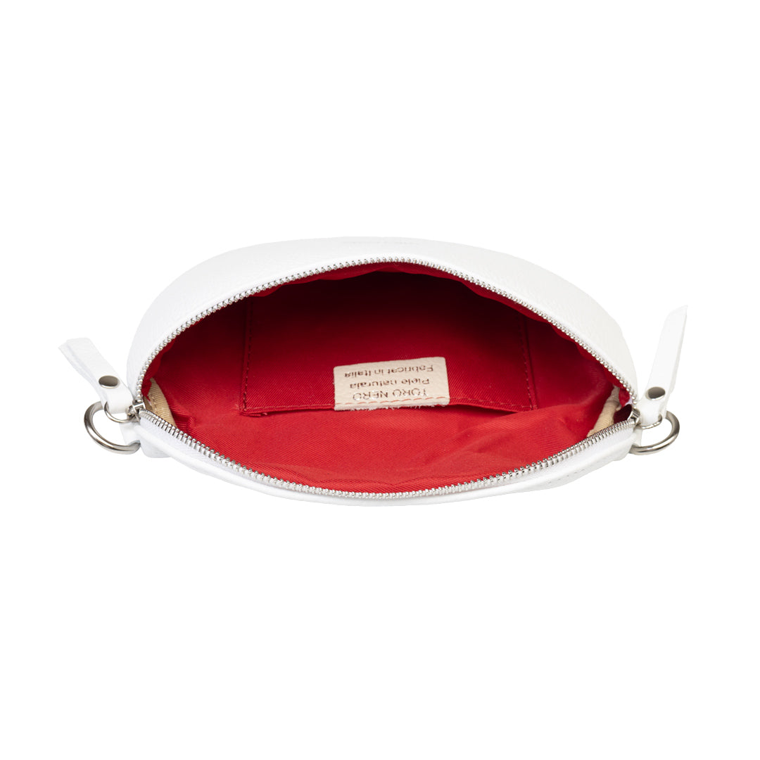 Women's white genuine leather bag Waist Glam