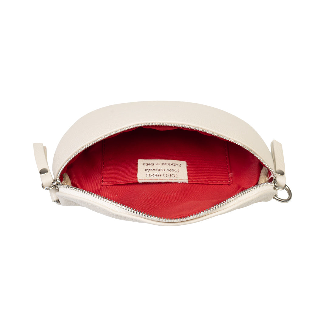 Women's beige genuine leather bag Waist Glam