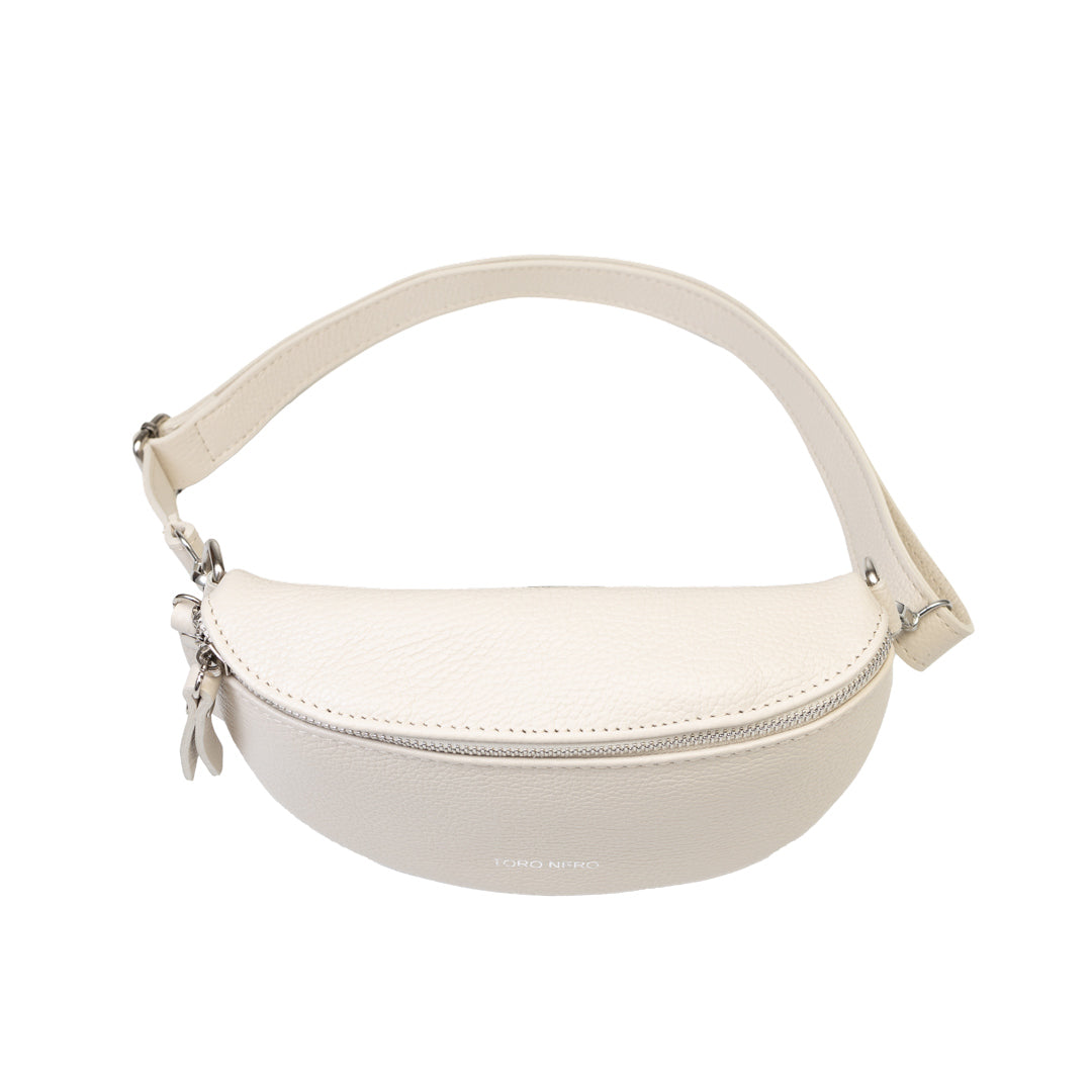 Women's beige genuine leather bag Waist Glam