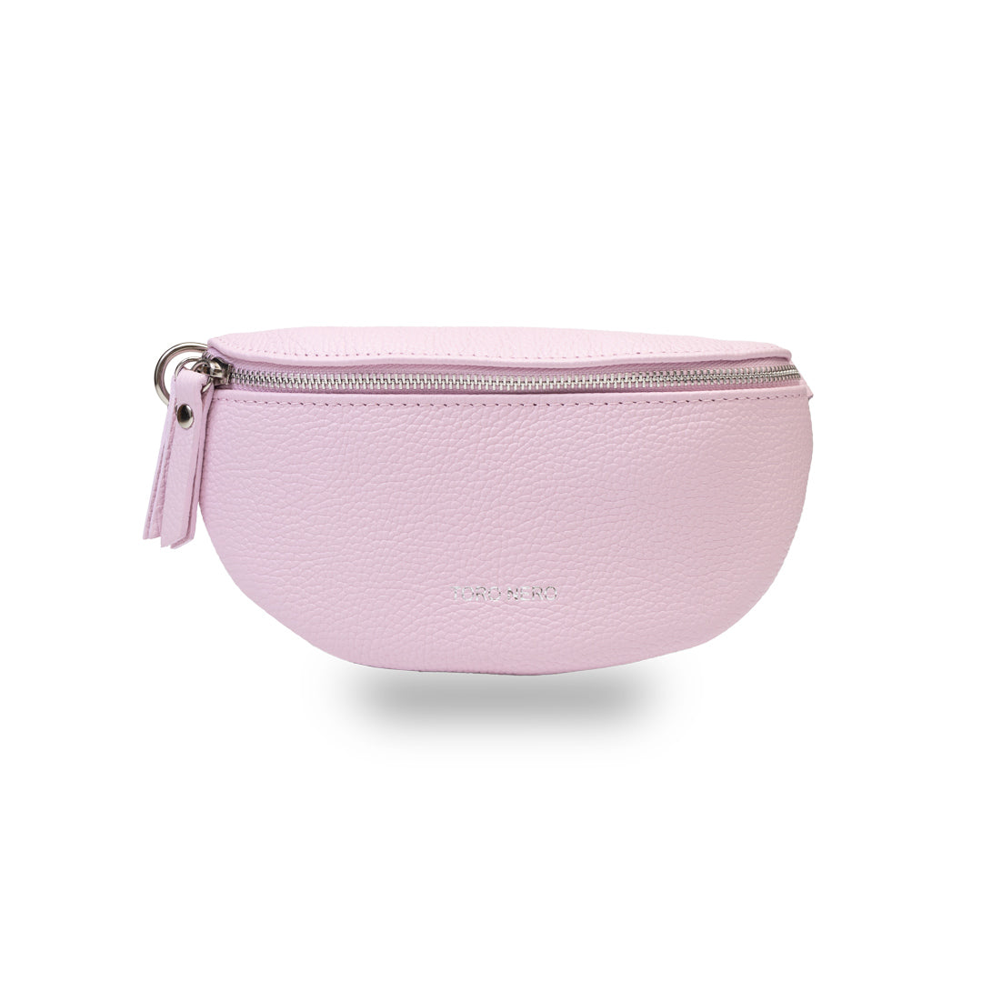 Borsetă damă din piele naturala roz deschis Waist Glam