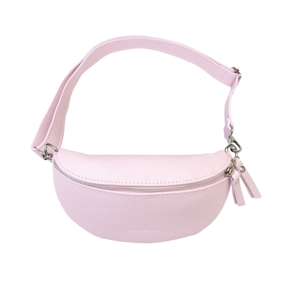 Borsetă damă din piele naturala roz deschis Waist Glam