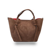 Borsa da donna in pelle scamosciata naturale marrone Loretta