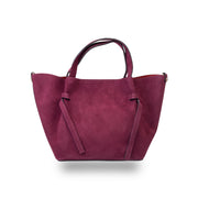 Damenhandtasche aus Veloursleder Pflaume Loretta