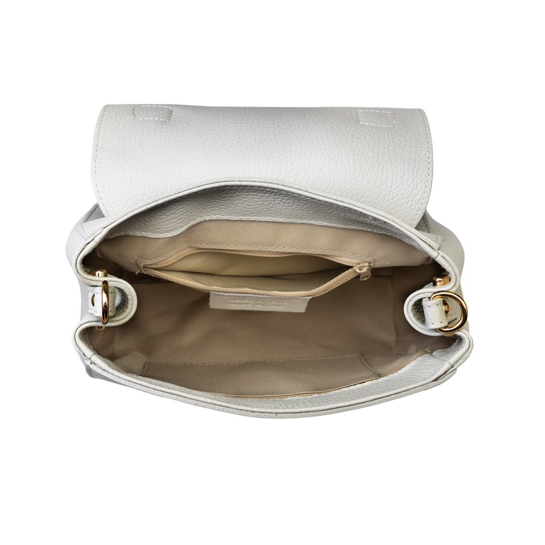 Sac à main femme en cuir véritable gris clair Ranya