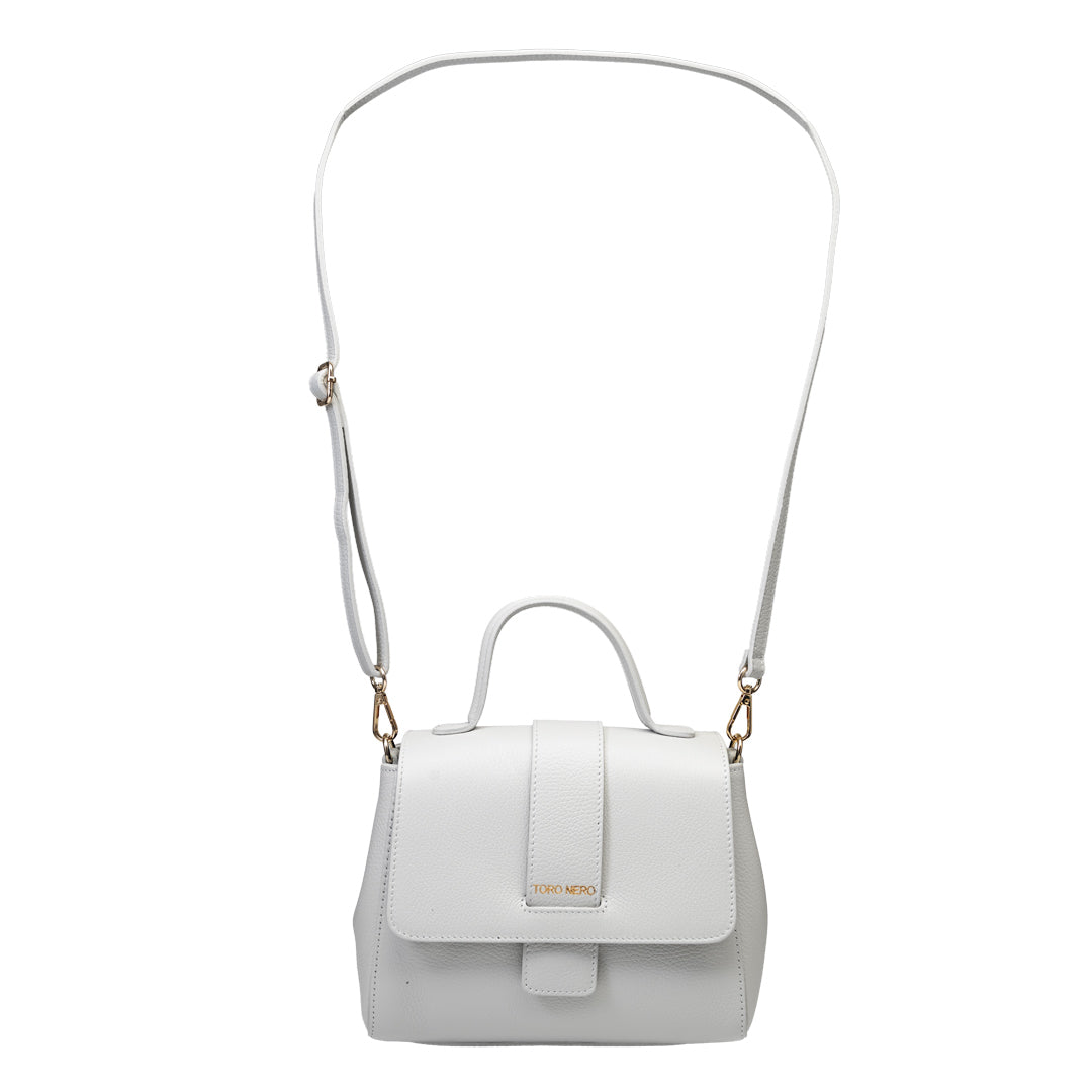 Sac à main femme en cuir véritable gris clair Ranya