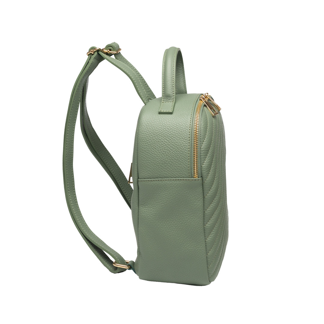 Rucsac damă din piele naturala verde salvie Ruxi